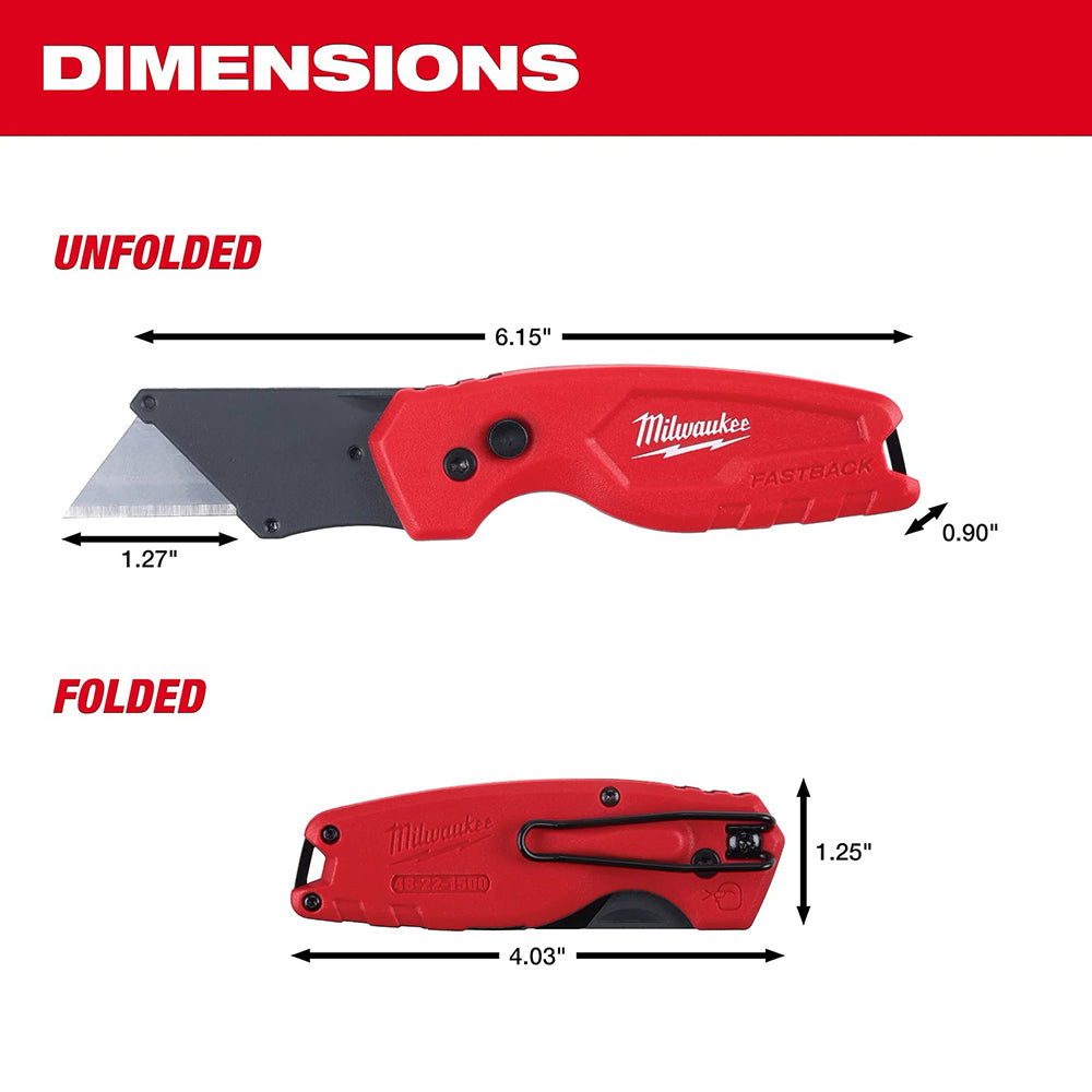 3PK FASTBACK™ Compact Folding Utility Knife