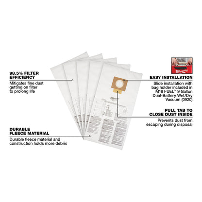 Fleece Dust Bags (5PK) - 9 Gallon
