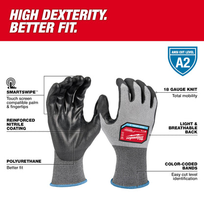 High Dex A2 Polyurethane Gloves-M