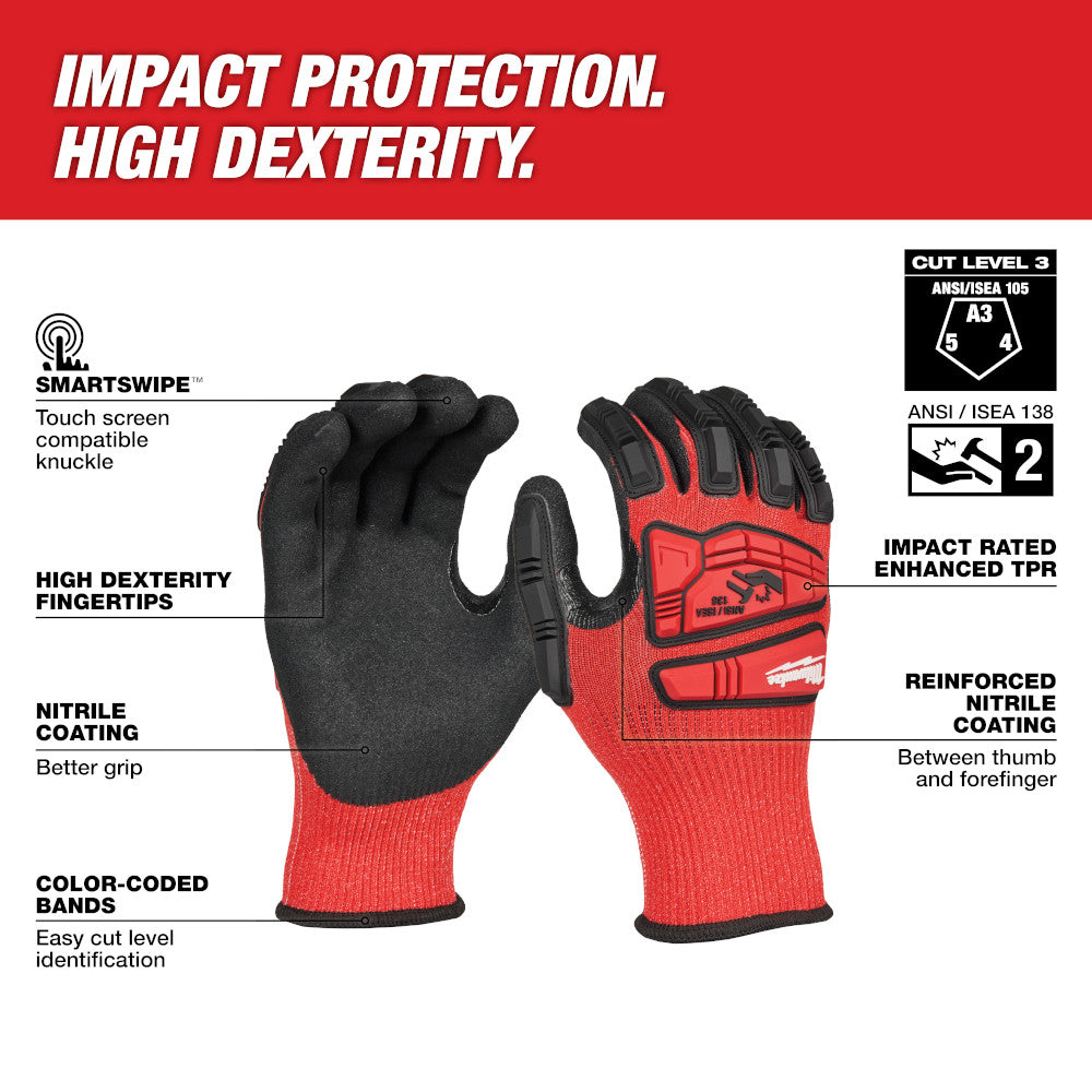 Impact Cut 3 Nitrile Dip Glove - L