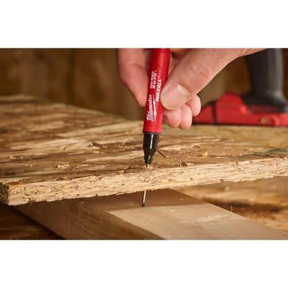 INKZALL™ 2IN1 Deep Reach Ultra Fine Point Black Jobsite Marker