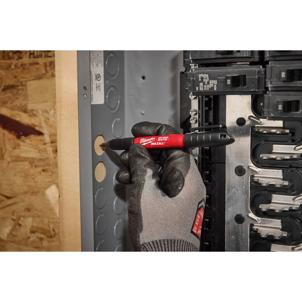 INKZALL™ 2IN1 Deep Reach Ultra Fine Point Black Jobsite Marker