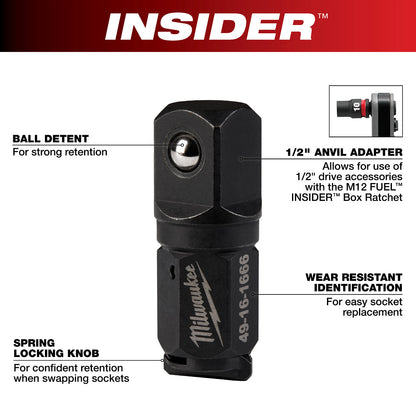 INSIDER™ Box Ratchet 1/2" Anvil Adapter