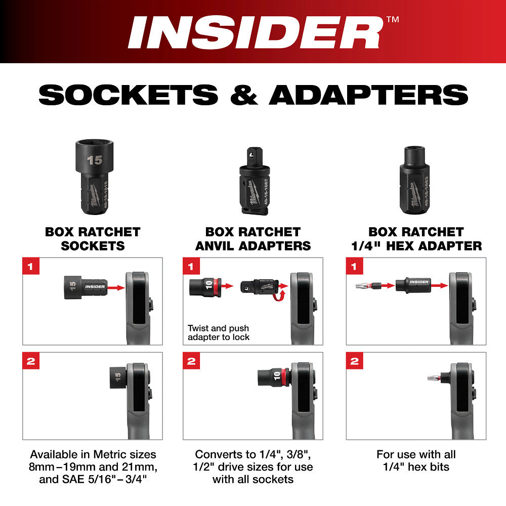 INSIDER™ Box Ratchet 1/4" Hex Adapter