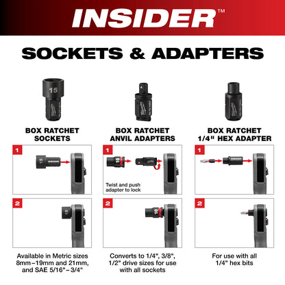 INSIDER™ Box Ratchet 1/4" Hex Adapter