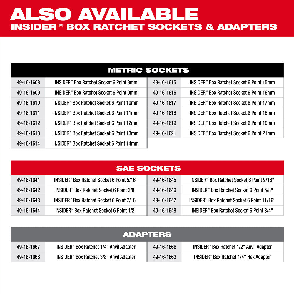 INSIDER™ Box Ratchet 1/4" Hex Adapter