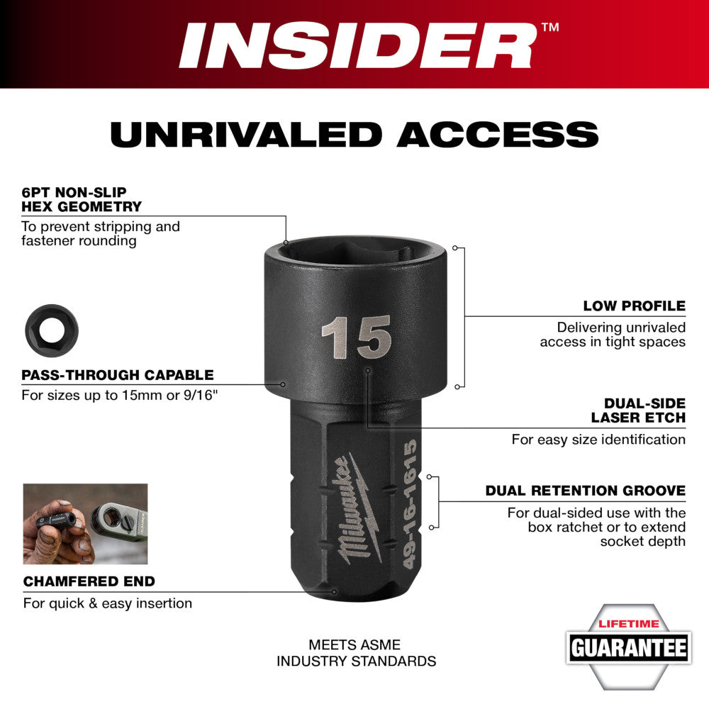 INSIDER™ Box Ratchet Socket 6 Point 1/2"
