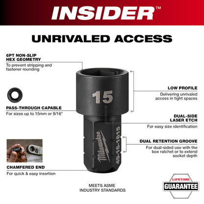 INSIDER™ Box Ratchet Socket 6 Point 1/2"