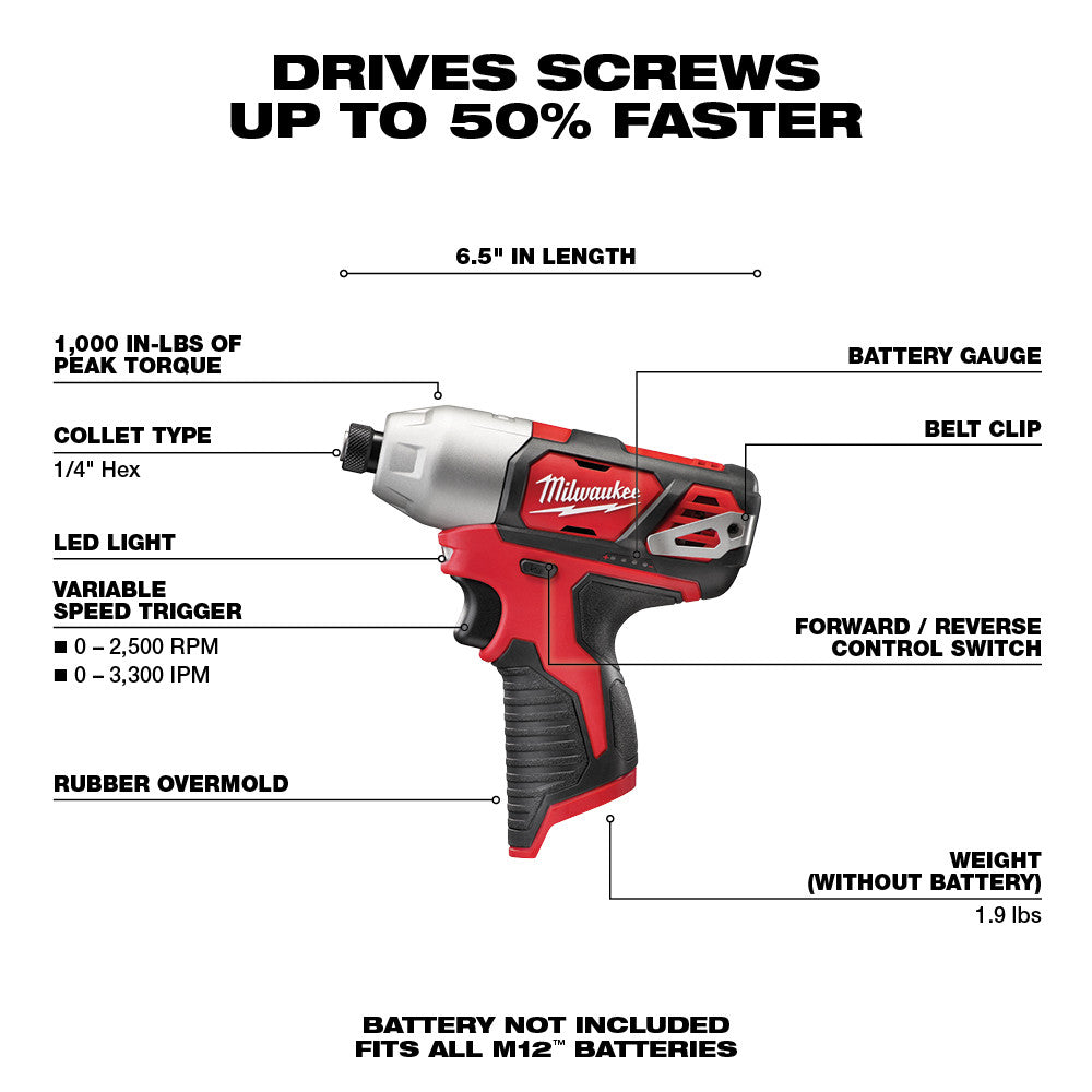 M12™ 1/4 in. Hex Impact Driver
