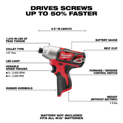 M12™ 1/4 in. Hex Impact Driver