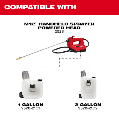 Compatible with M12 Handheld Sprayer Powered Head #2528, 1 Gallon #2528-21G1, 2 Gallon #2528-21G2
