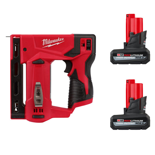 M12™ 3/8 in. Crown Stapler & (2) M12™ REDLITHIUM™ HIGH OUTPUT™ XC5.0 Battery Pack Bundle