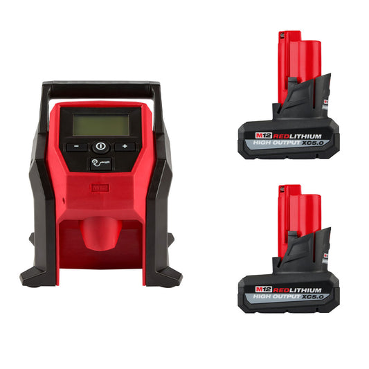 M12™ Compact Inflator & (2) M12™ REDLITHIUM™ HIGH OUTPUT™ XC5.0 Battery Pack Bundle