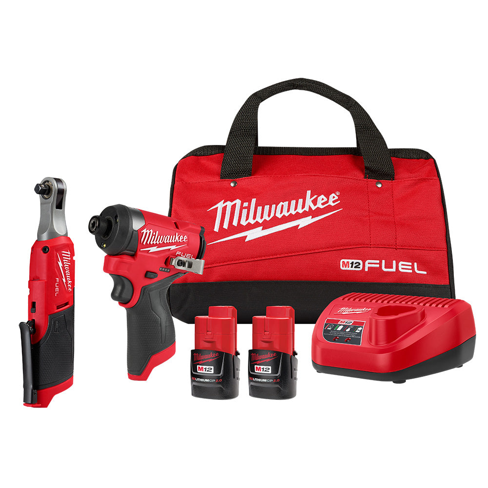 M12 FUEL™ 1/4" Hex Impact Driver Kit w/ 3/8" High Speed Ratchet