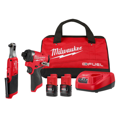 M12 FUEL™ 1/4" Hex Impact Driver Kit w/ 3/8" High Speed Ratchet