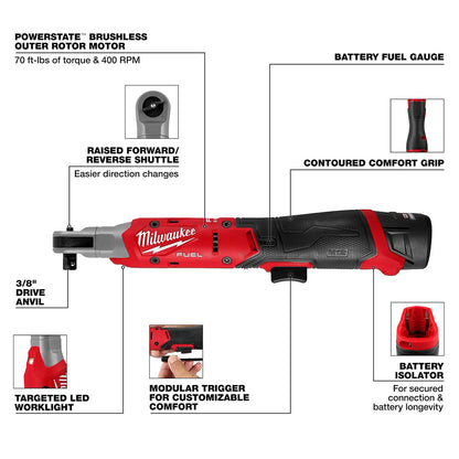 M12 FUEL™ 3/8" Ratchet Kit