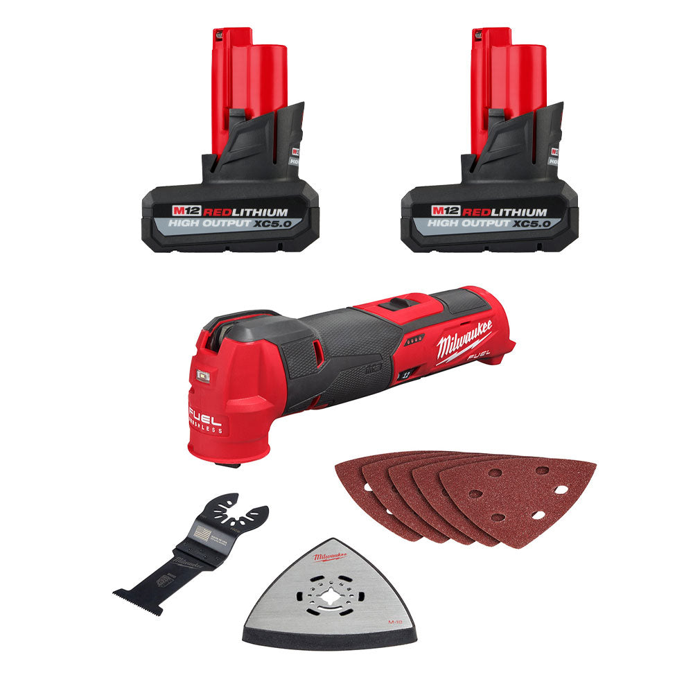 M12 FUEL™ Oscillating Multi-Tool & (2) M12™ REDLITHIUM™ HIGH OUTPUT™ XC5.0 Battery Pack Bundle
