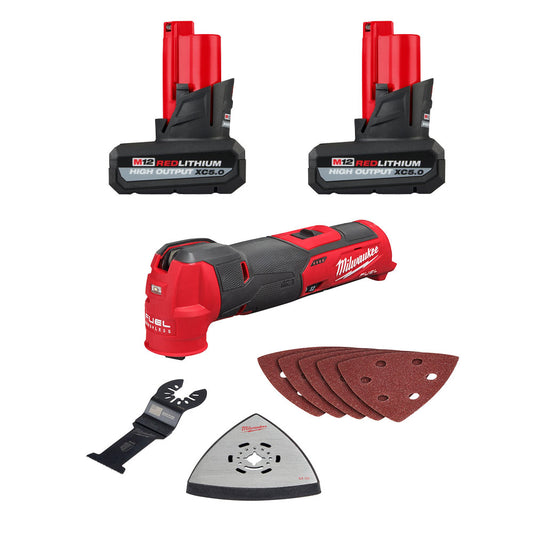 M12 FUEL™ Oscillating Multi-Tool & (2) M12™ REDLITHIUM™ HIGH OUTPUT™ XC5.0 Battery Pack Bundle