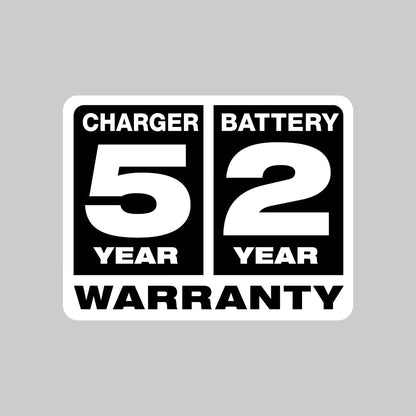 Charger 5 Year Warranty | Battery 2 Year Warranty