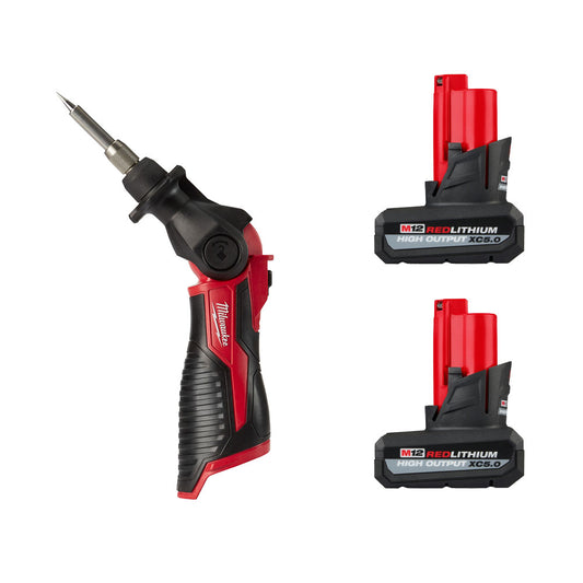 M12™ Soldering Iron & (2) M12™ REDLITHIUM™ HIGH OUTPUT™ XC5.0 Battery Pack Bundle