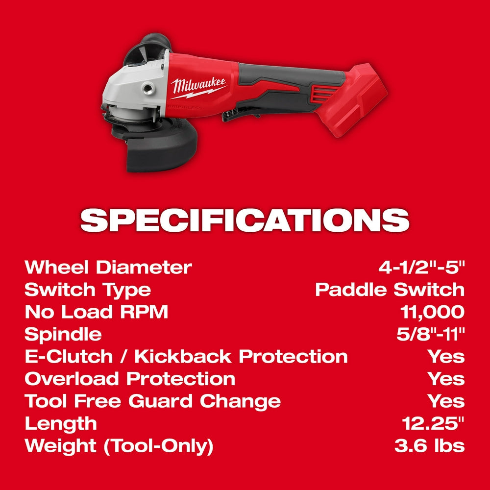 M18™ Brushless 4-1/2" / 5" Cut-Off Grinder, Paddle Switch