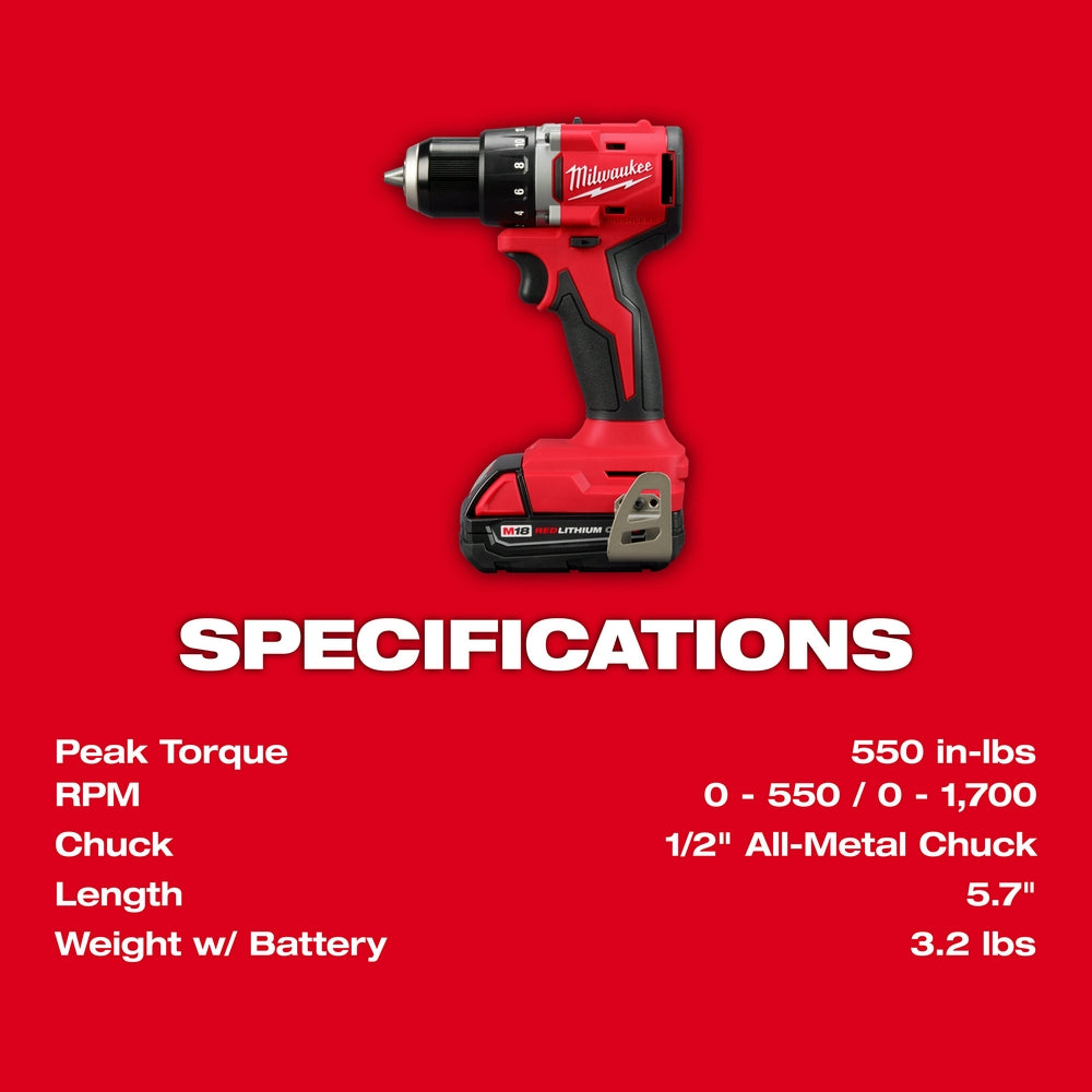 M18™ Compact Brushless 1/2" Drill/Driver Kit