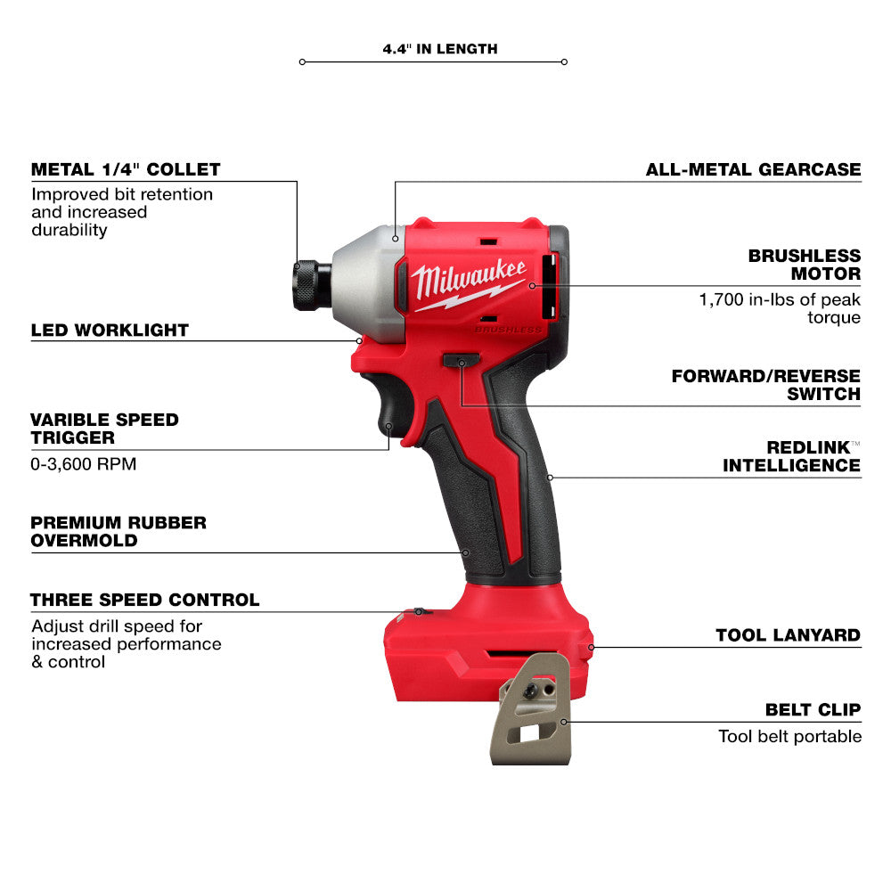 M18 Compact Brushless Impact Driver Three Speed