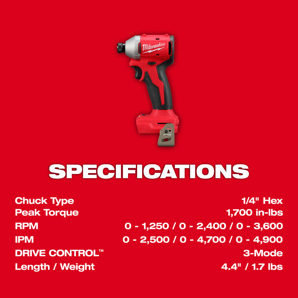 M18™ Compact Brushless 2-Tool Combo Kit Specifications