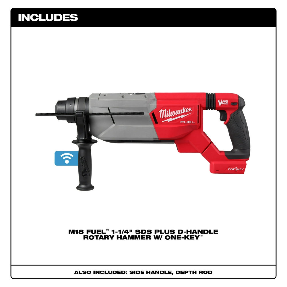 M18 FUEL™ 1-1/4" SDS Plus D-Handle Rotary Hammer w/ ONE-KEY™