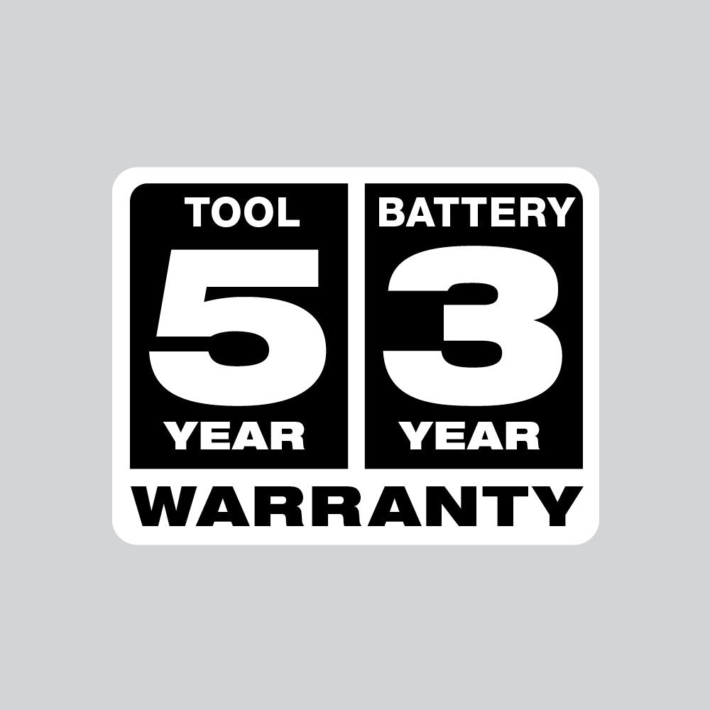 Warranty - Tool 5: Year, Battery: 3 Year