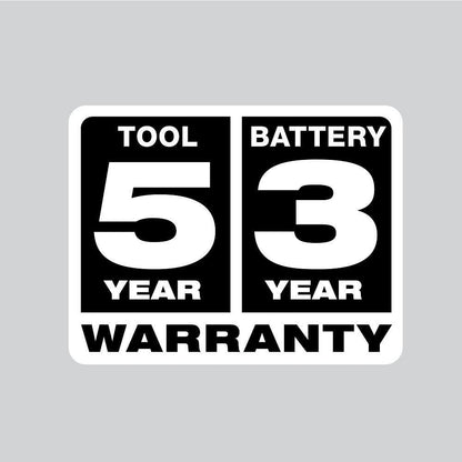 Tool 5 Year Warranty, Battery 3 Warranty 