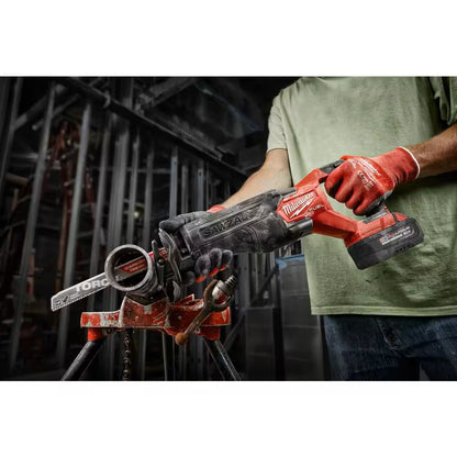 M18 FUEL Brushless Cordless SAWZALL Reciprocating Saw Kit with 5.0Ah Battery/Charger & PACKOUT Tool-Box