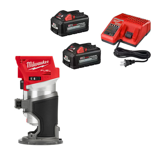 M18 FUEL™ Compact Router & M18 REDLITHIUM HIGH OUTPUT XC6.0 Battery 2-Pack System Starter Kit Bundle