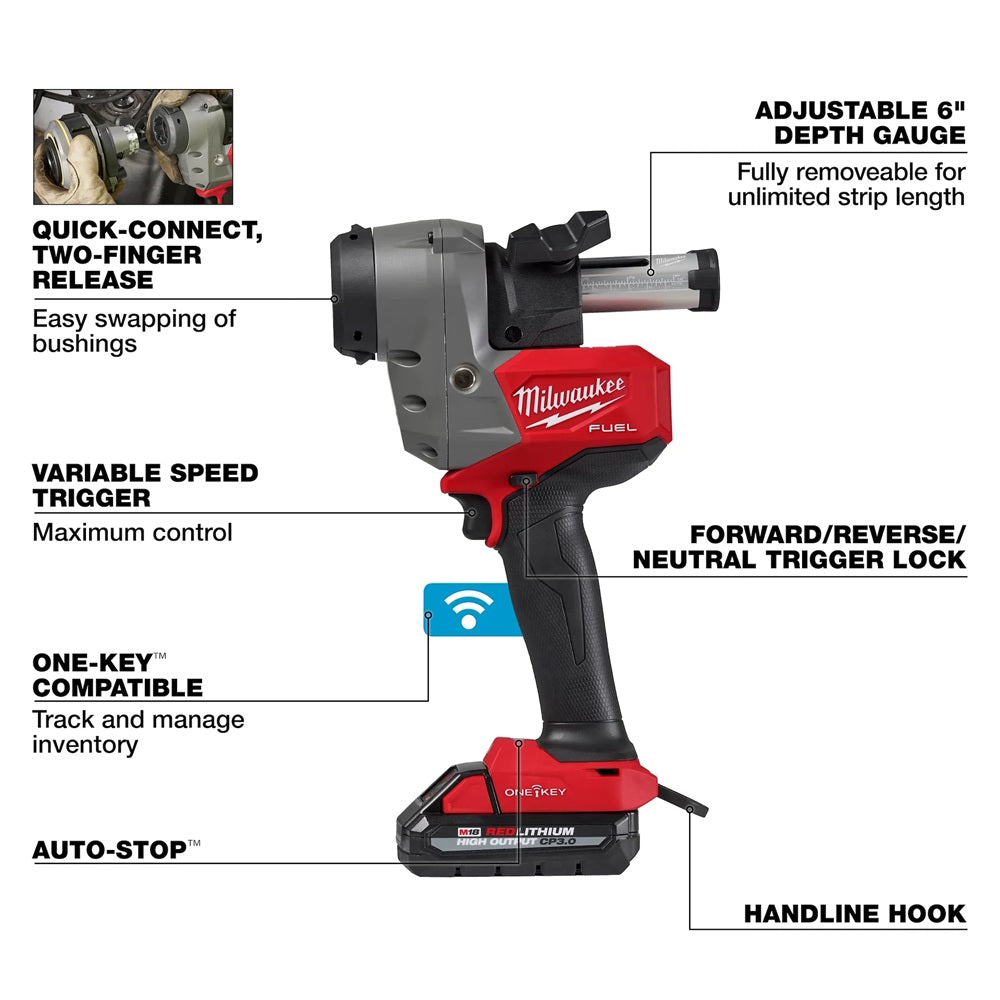 M18 FUEL™ Covered Conductor Cable Stripper Kit w/ Adjustable Bushings