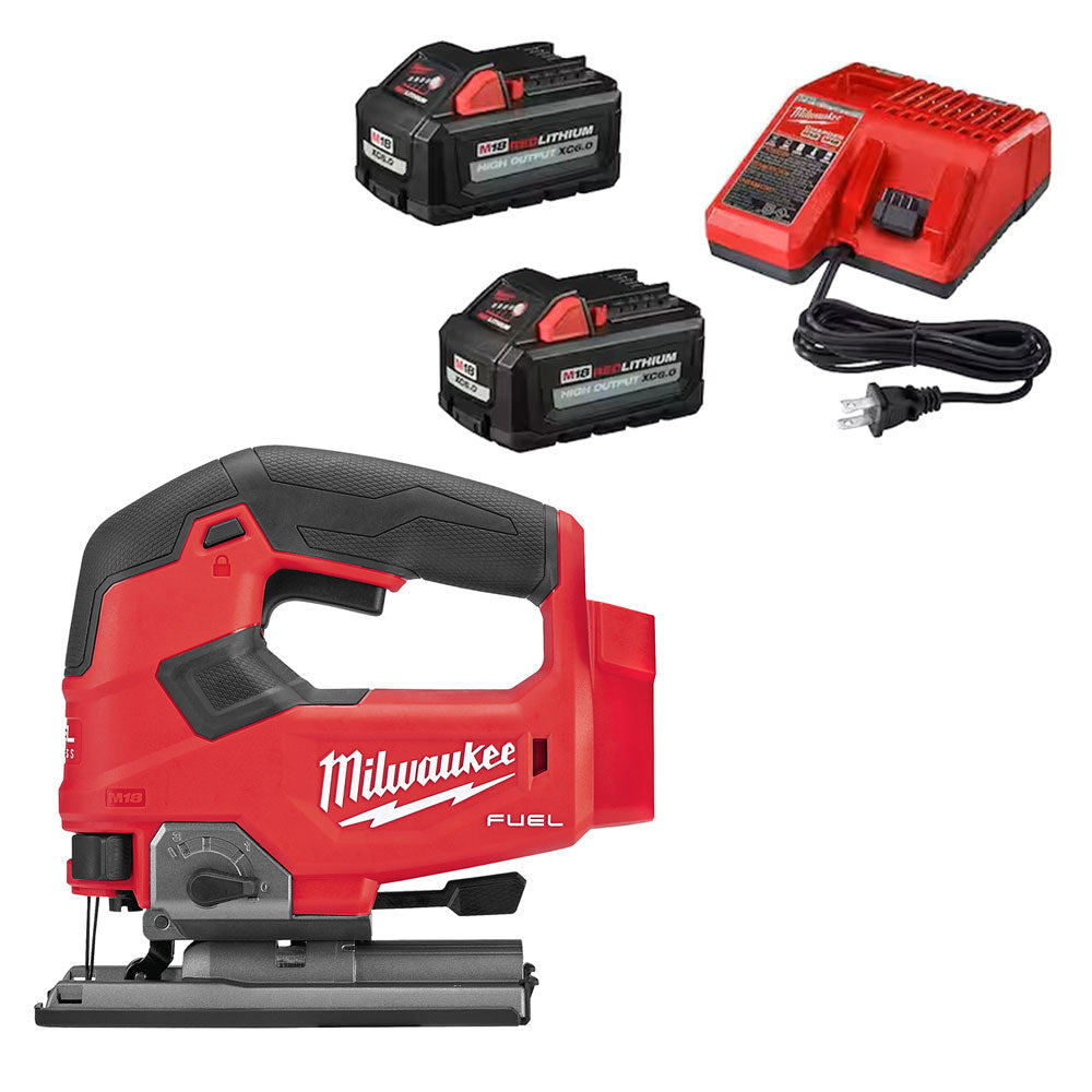 M18 FUEL™ D-handle Jig Saw & M18 REDLITHIUM HIGH OUTPUT XC6.0 Battery 2-Pack System Starter Kit Bundle