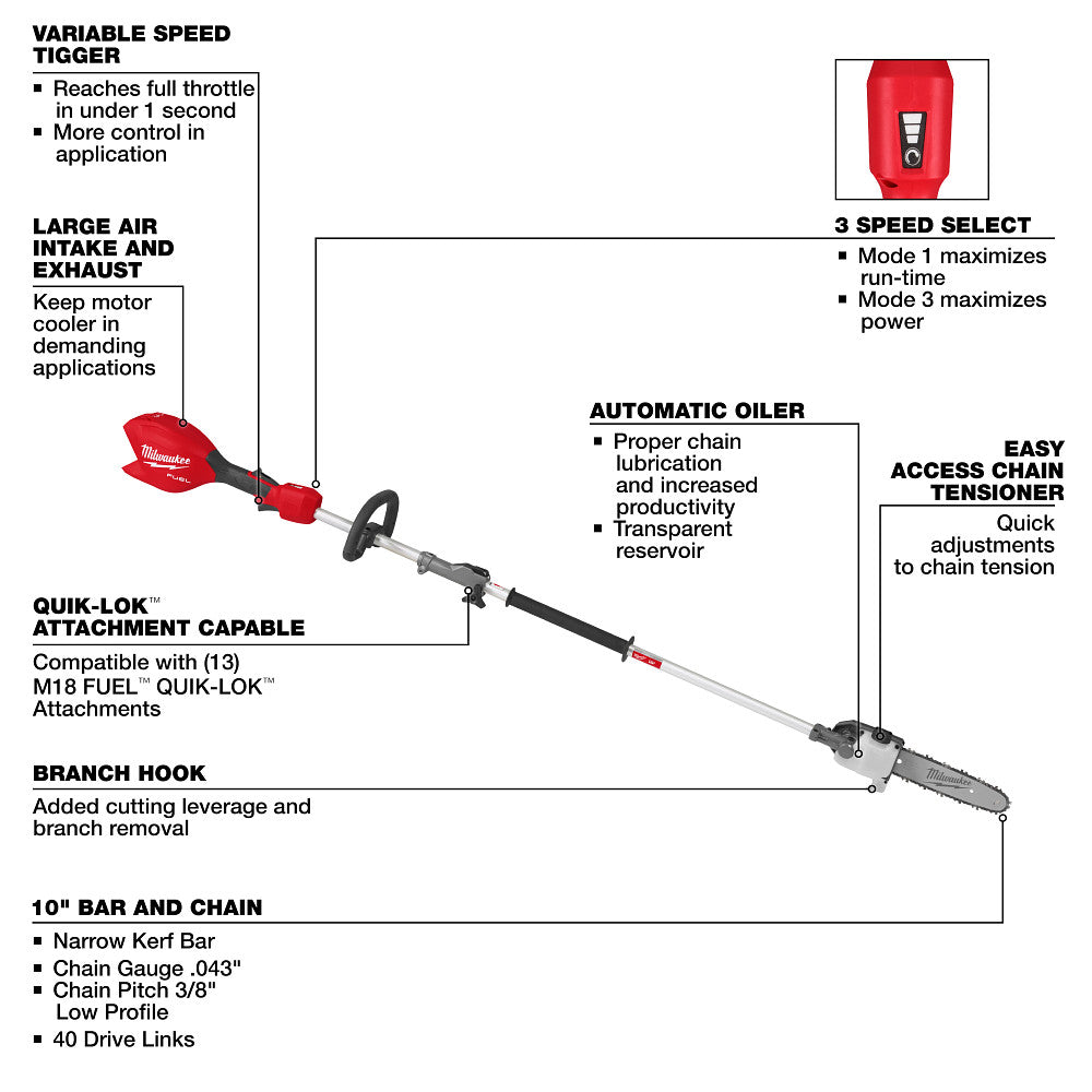 M18 FUEL™ Pole Saw w/ QUIK-LOK™