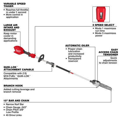 M18 FUEL™ Pole Saw w/ QUIK-LOK™