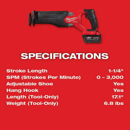 M18 FUEL™ SAWZALL® Recip Saw - 1 Battery XC5.0 Kit