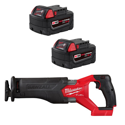 M18 FUEL™ SAWZALL® Recip Saw & M18™ REDLITHIUM™ XC 5.0Ah Extended Capacity Battery Pack (2 Piece) Bundle