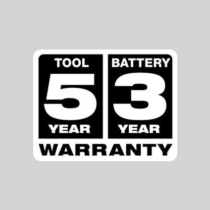 Warranty: Tool 5 - Year, Battery - 3 Year