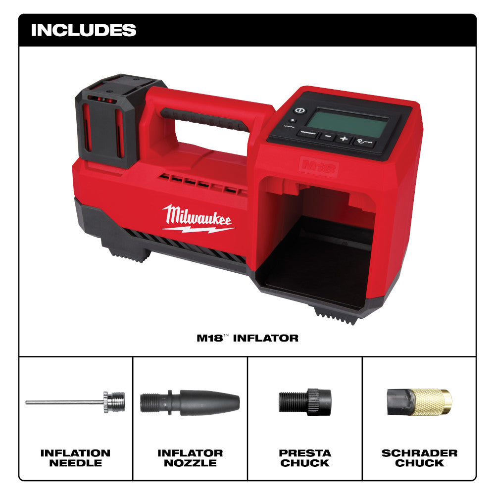 M18 Inflator with accessories on a white background