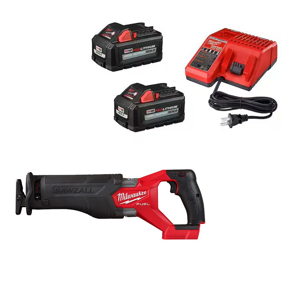 M18 FUEL™ SAWZALL® Recip Saw & M18 REDLITHIUM HIGH OUTPUT XC6.0 Battery 2-Pack System Starter Kit Bundle