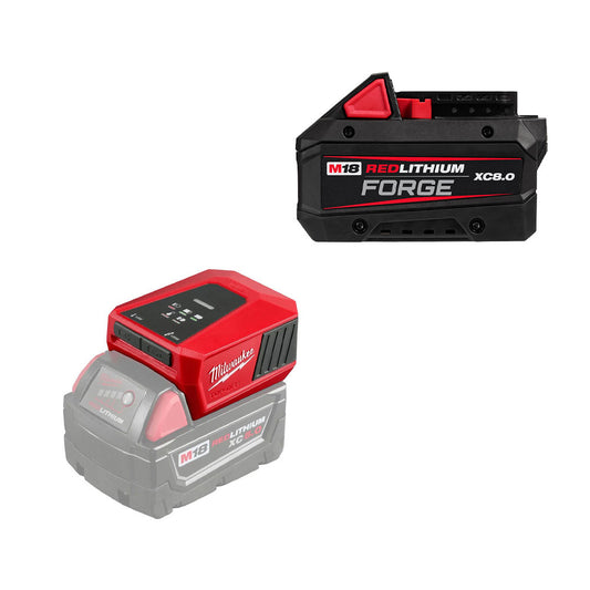 M18™ TOP-OFF™ Charger & Power Supply & M18™ REDLITHIUM™ FORGE™ XC8.0 Battery Pack Bundle
