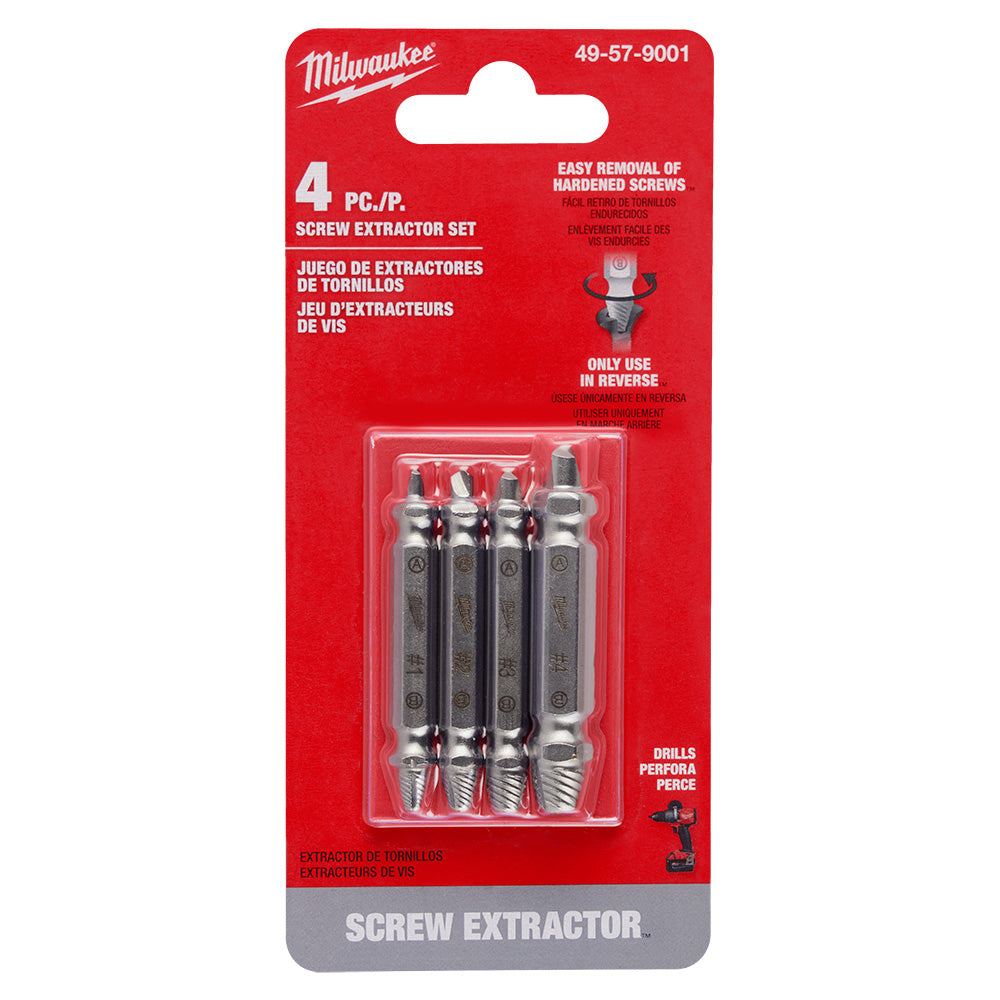 M2 Steel Screw Extractor Set 4PC