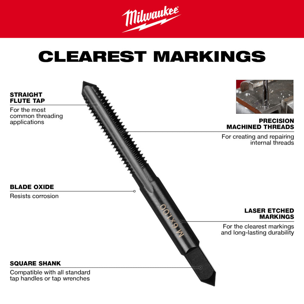 M8-1.00 mm Straight Flute Plug Tap