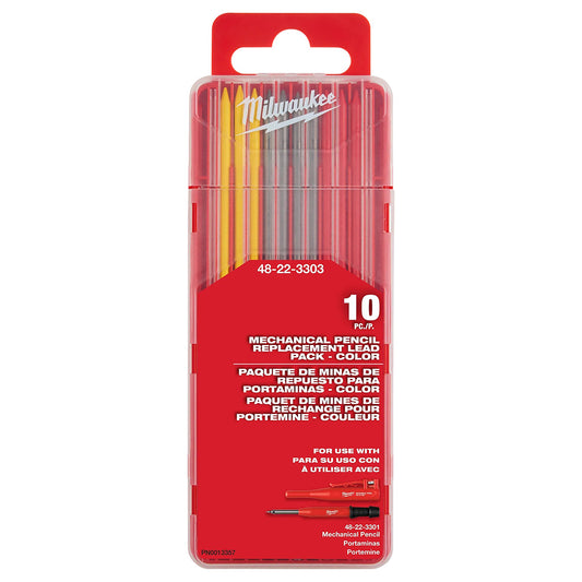 Milwaukee mechanical pencil lead refills in red packaging on a white background