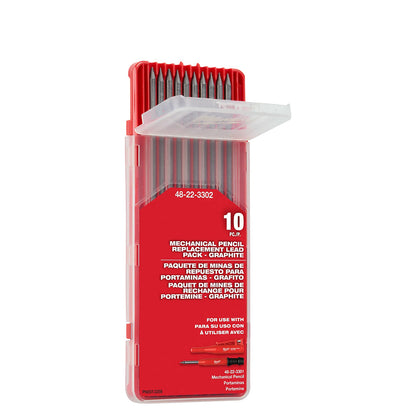 Red packaging of mechanical pencil lead refills with white text on a white background