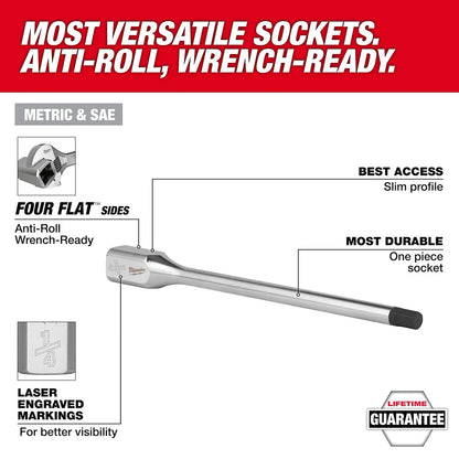 Socket tool with features highlighted on a white background