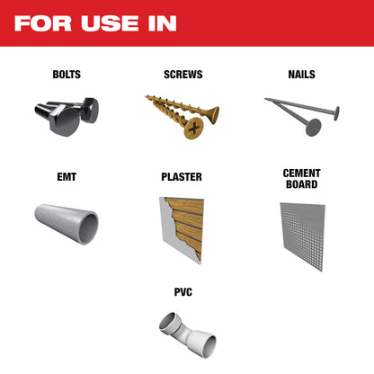 For use in Bolts, Screws, Nails, EMT, Plaster, Cement Board, PVC