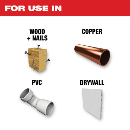 For use in Wood + Nails, Copper, PVC, Drywall